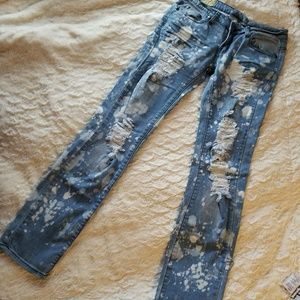 MACHINE NOUVELLE MODE distressed bleached jeans